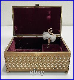 Vintage Lador (Pre Reuge) Dancing Ballerina Musical Jewelry Box Velvet Inside