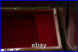 Vintage Large 14.5 Italian Marquetry inlaid wood Flower Sorrento music box Z1