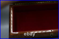 Vintage Large 14.5 Italian Marquetry inlaid wood Flower Sorrento music box Z1