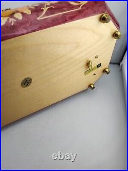 Vintage Large Italian Wood Inlay Jewelry Music Footed Box Italy Ruege