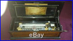 Vintage Large Swiss Cylinder Music Box (Circa 1900-1909)