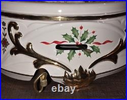Vintage Lenox Holiday Carousel Santa Millennium Centerpiece Musical Works 1999