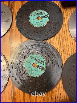 Vintage Lot Of 12 Thorens 4 1/2 Metal Song Discs