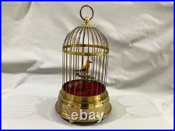 Vintage MADE IN GERMANY MECHANICAL SINGING BIRD IN A CAGE PARTS OR REST