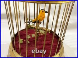 Vintage MADE IN GERMANY MECHANICAL SINGING BIRD IN A CAGE PARTS OR REST