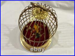 Vintage MADE IN GERMANY MECHANICAL SINGING BIRD IN A CAGE PARTS OR REST