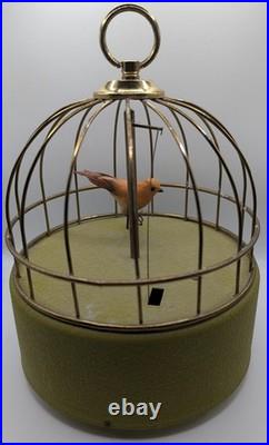 Vintage MCM Japan Wind Up Bird In Cage Musical Jewel Box Works Vintage MCM Japan Wind Up Bird In Cage Musical Jewel Box Works