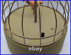 Vintage MCM Japan Wind Up Bird In Cage Musical Jewel Box Works Vintage MCM Japan Wind Up Bird In Cage Musical Jewel Box Works