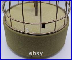 Vintage MCM Japan Wind Up Bird In Cage Musical Jewel Box Works