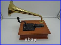 Vintage MINT Thorens AD30 Gramophone Music Box with Brass Horn Swiss Made WORKING