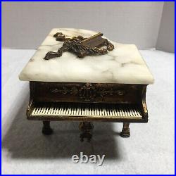 Vintage Marble and Brass Piano Music Box