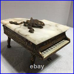 Vintage Marble and Brass Piano Music Box