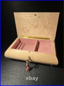 Vintage Mariorita Inlaid Wood Musical Jewelry Box Made in Italy