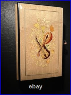 Vintage Mariorita Inlaid Wood Musical Jewelry Box Made in Italy