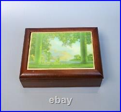 Vintage Maxfield Parrish Daybreak Music Box Jewelry Box Love Story Song