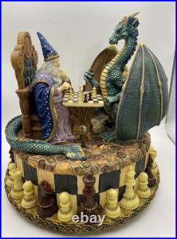 Vintage Merlin and Dragon Playing Chess San Francisco Music Box Marjorie Sarnat