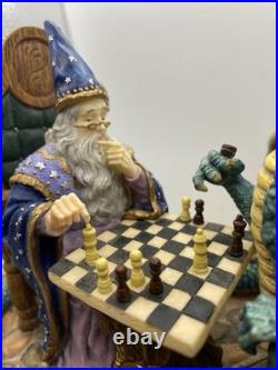 Vintage Merlin and Dragon Playing Chess San Francisco Music Box Marjorie Sarnat