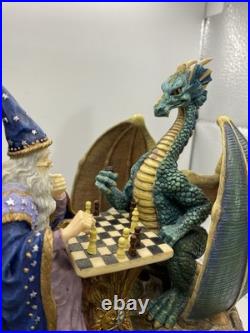 Vintage Merlin and Dragon Playing Chess San Francisco Music Box Marjorie Sarnat