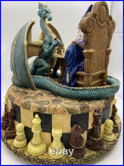 Vintage Merlin and Dragon Playing Chess San Francisco Music Box Marjorie Sarnat