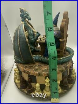 Vintage Merlin and Dragon Playing Chess San Francisco Music Box Marjorie Sarnat