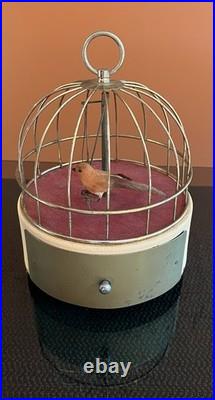 Vintage Metal Bird Cage Jewelry Box Automaton Music Box La Vie En Rose