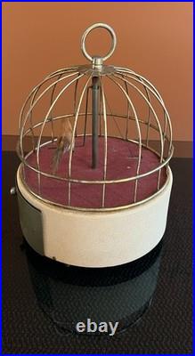 Vintage Metal Bird Cage Jewelry Box Automaton Music Box La Vie En Rose