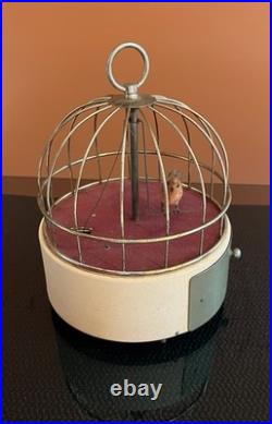 Vintage Metal Bird Cage Jewelry Box Automaton Music Box La Vie En Rose