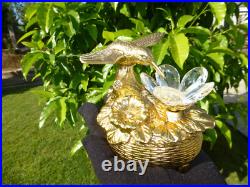 Vintage Metal Hummingbird Musical Automaton Mechanical Wind Up Music Box Vintage Metal Hummingbird Musical Automaton Mechanical Wind Up Music Box