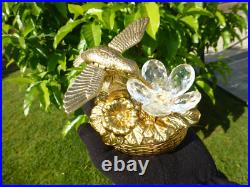 Vintage Metal Hummingbird Musical Automaton Mechanical Wind Up Music Box Vintage Metal Hummingbird Musical Automaton Mechanical Wind Up Music Box