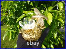 Vintage Metal Hummingbird Musical Automaton Mechanical Wind Up Music Box Vintage Metal Hummingbird Musical Automaton Mechanical Wind Up Music Box
