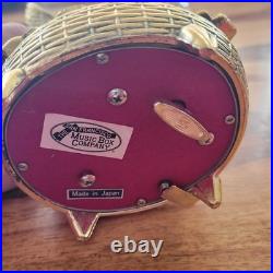 Vintage Metal Hummingbird Musical Automaton Mechanical Wind Up Music Box