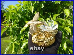 Vintage Metal Hummingbird Musical Automaton Mechanical Wind Up Music Box Vintage Metal Hummingbird Musical Automaton Mechanical Wind Up Music Box