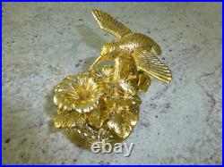 Vintage Metal Hummingbird Musical Automaton Mechanical Wind Up Music Box