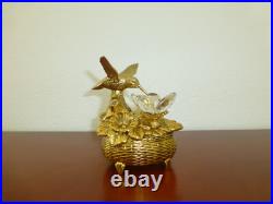 Vintage Metal Hummingbird Musical Automaton Mechanical Wind Up Music Box Vintage Metal Hummingbird Musical Automaton Mechanical Wind Up Music Box
