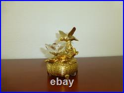 Vintage Metal Hummingbird Musical Automaton Mechanical Wind Up Music Box Vintage Metal Hummingbird Musical Automaton Mechanical Wind Up Music Box