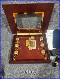 Vintage Mr Christmas Musical Symphonium 6 Bells Wood Music Box & 16 Discs Works