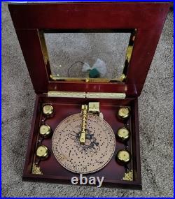 Vintage Mr Christmas Musical Symphonium 6 Bells Wood Music Box & 16 Discs Works