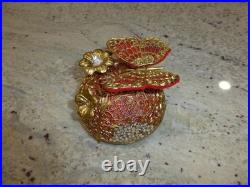 Vintage Music Box Brass Tone Metal Butterfly Musical Automaton Mechanical Wind Vintage Music Box Brass Tone Metal Butterfly Musical Automaton Mechanical Wind