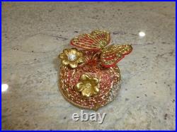 Vintage Music Box Brass Tone Metal Butterfly Musical Automaton Mechanical Wind Vintage Music Box Brass Tone Metal Butterfly Musical Automaton Mechanical Wind