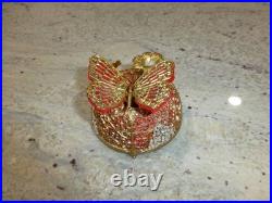 Vintage Music Box Brass Tone Metal Butterfly Musical Automaton Mechanical Wind Vintage Music Box Brass Tone Metal Butterfly Musical Automaton Mechanical Wind