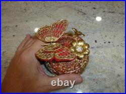 Vintage Music Box Brass Tone Metal Butterfly Musical Automaton Mechanical Wind Vintage Music Box Brass Tone Metal Butterfly Musical Automaton Mechanical Wind