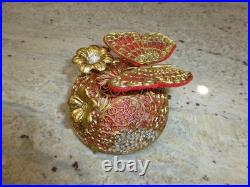Vintage Music Box Brass Tone Metal Butterfly Musical Automaton Mechanical Wind Vintage Music Box Brass Tone Metal Butterfly Musical Automaton Mechanical Wind