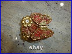 Vintage Music Box Brass Tone Metal Butterfly Musical Automaton Mechanical Wind Vintage Music Box Brass Tone Metal Butterfly Musical Automaton Mechanical Wind