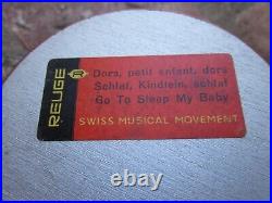 Vintage Music Box Childrens Manivelle Reuge Switzerland Very Good Condition Rare