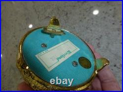 Vintage Music Box Gold Tone Metal Butterfly Musical Automaton Mechanical Wind
