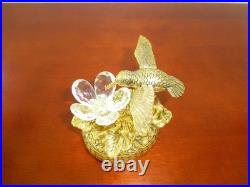 Vintage Music Box Hummingbird Musical Automaton Gold Tone Metal Case