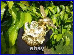 Vintage Music Box Hummingbird Musical Automaton Gold Tone Metal Case