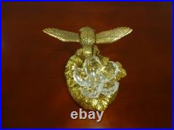 Vintage Music Box Hummingbird Musical Automaton Gold Tone Metal Case