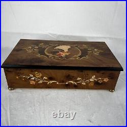 Vintage Music Jewelry Box Made In Italy Sankyo Movement Read