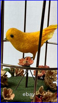 Vintage Musical Bird Cage Automaton Japan Wind Up Music Box 9 in Tested Works